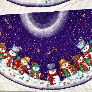 Frosty Folks Snowman 50 in Tree Skirt Quilted Cut and Sew Panel Edith Collection